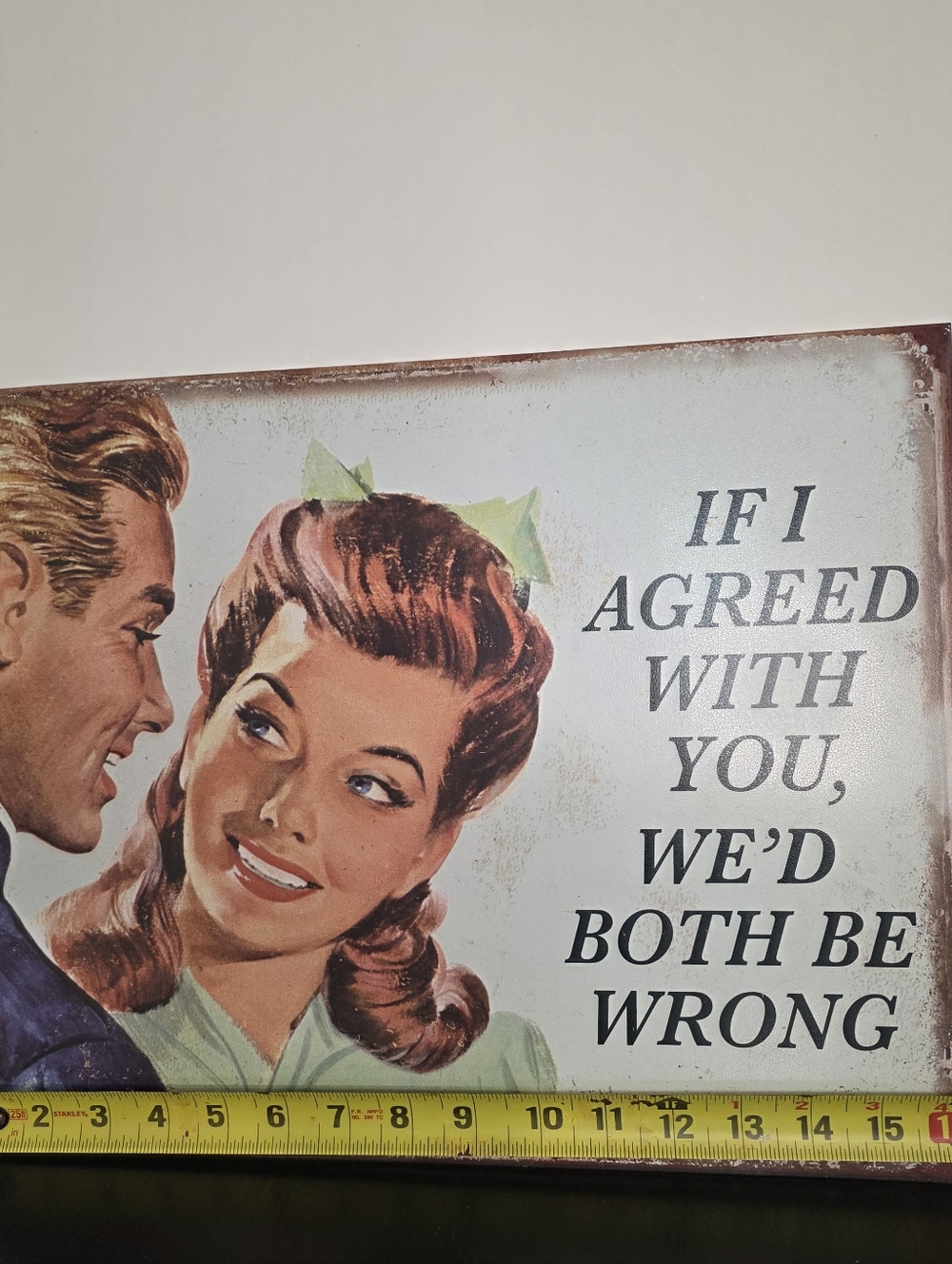 Vintage Style Tin Sign - "If I Agreed With You We'd Both Be Wrong